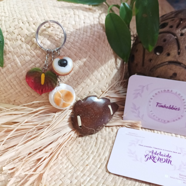 souvenir réunion: longani/anthurium/la rouroute