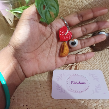 souvenir réunion: anthurium/longani/pâté créole